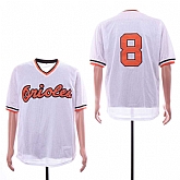 Orioles 8 Cal Ripken Jr White Mesh Throwback Jersey Sguo,baseball caps,new era cap wholesale,wholesale hats